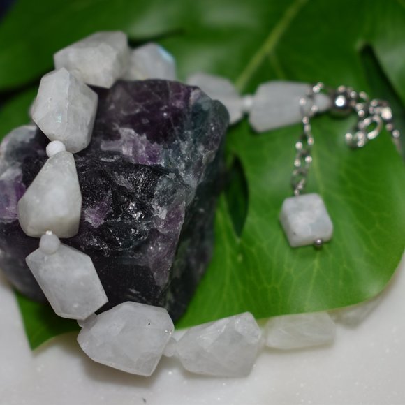 .925 Rainbow Moonstone Bracelet/Anklet - Picture 2 of 2